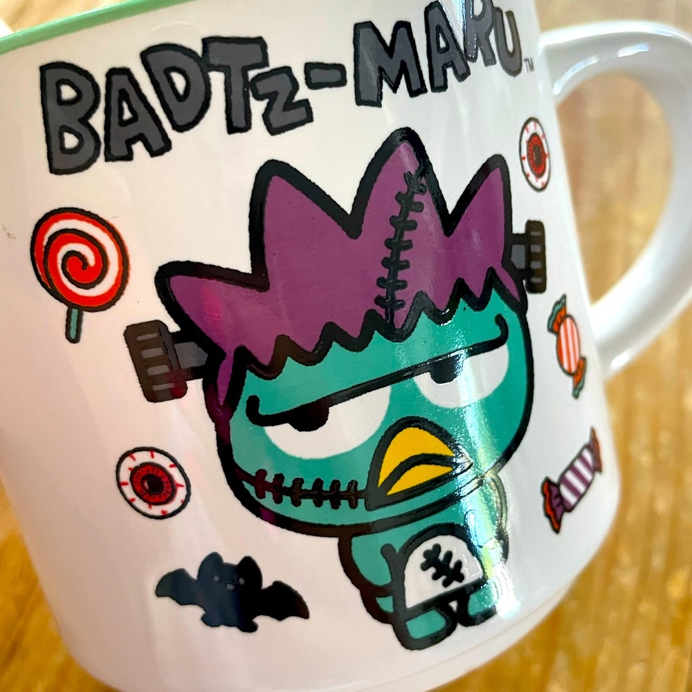 Badtz-Maru 10oz Halloween ceramic mug. Microwave and dishwasher safe.